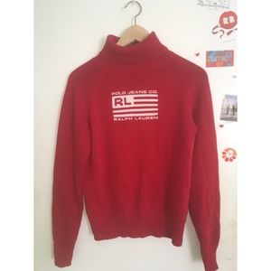 Ralph Lauren Red Turtleneck Sweater